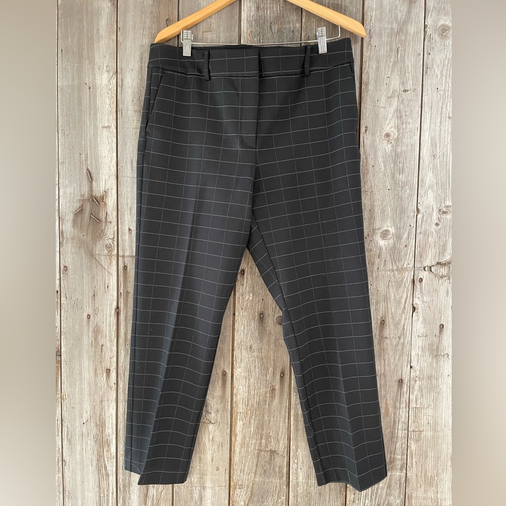 Ann Taylor Factory Black Windowpane Plaid Trousers